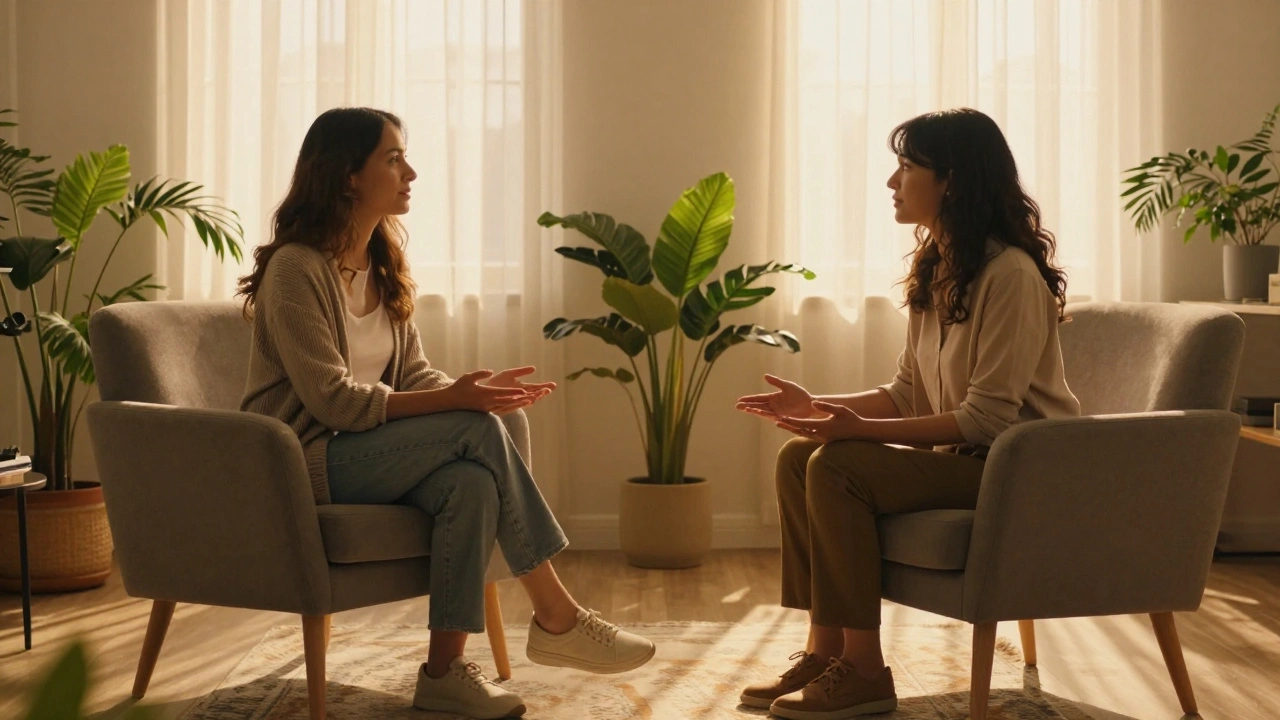 Two women having a supportive conversation