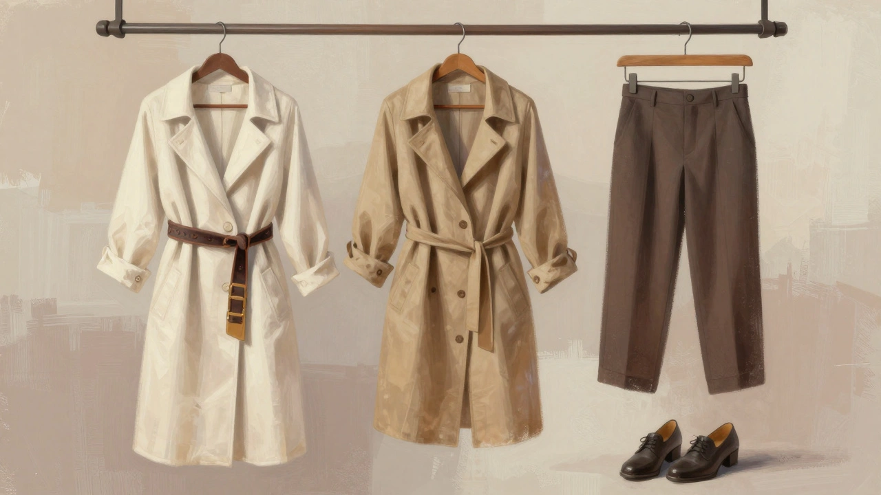 One garment styled three ways with belts and accessories