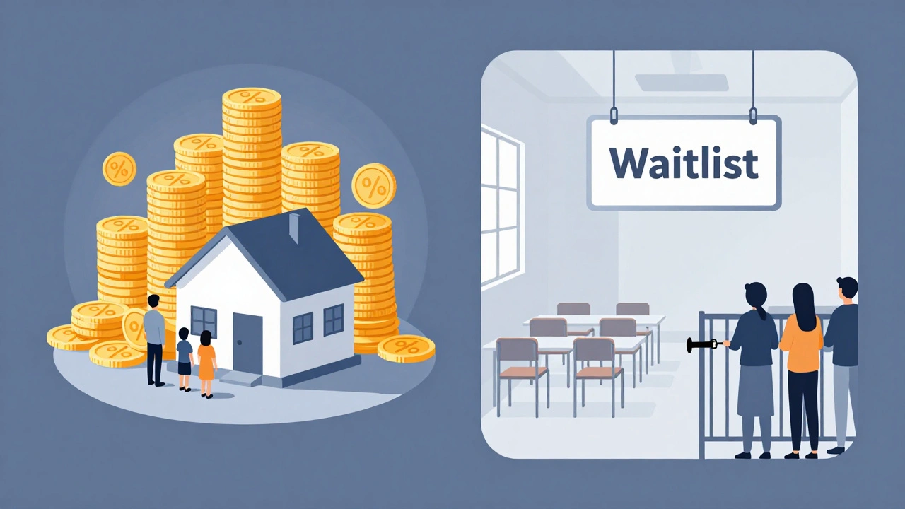 Vector illustration showing financial cost and lack of childcare spots as barriers