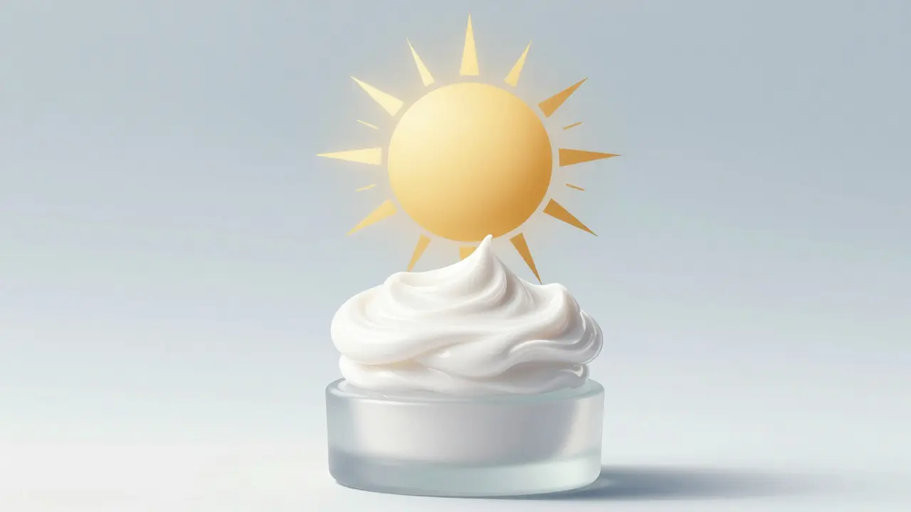 Abstract illustration of cleansing, moisturizing, and sun protection layers