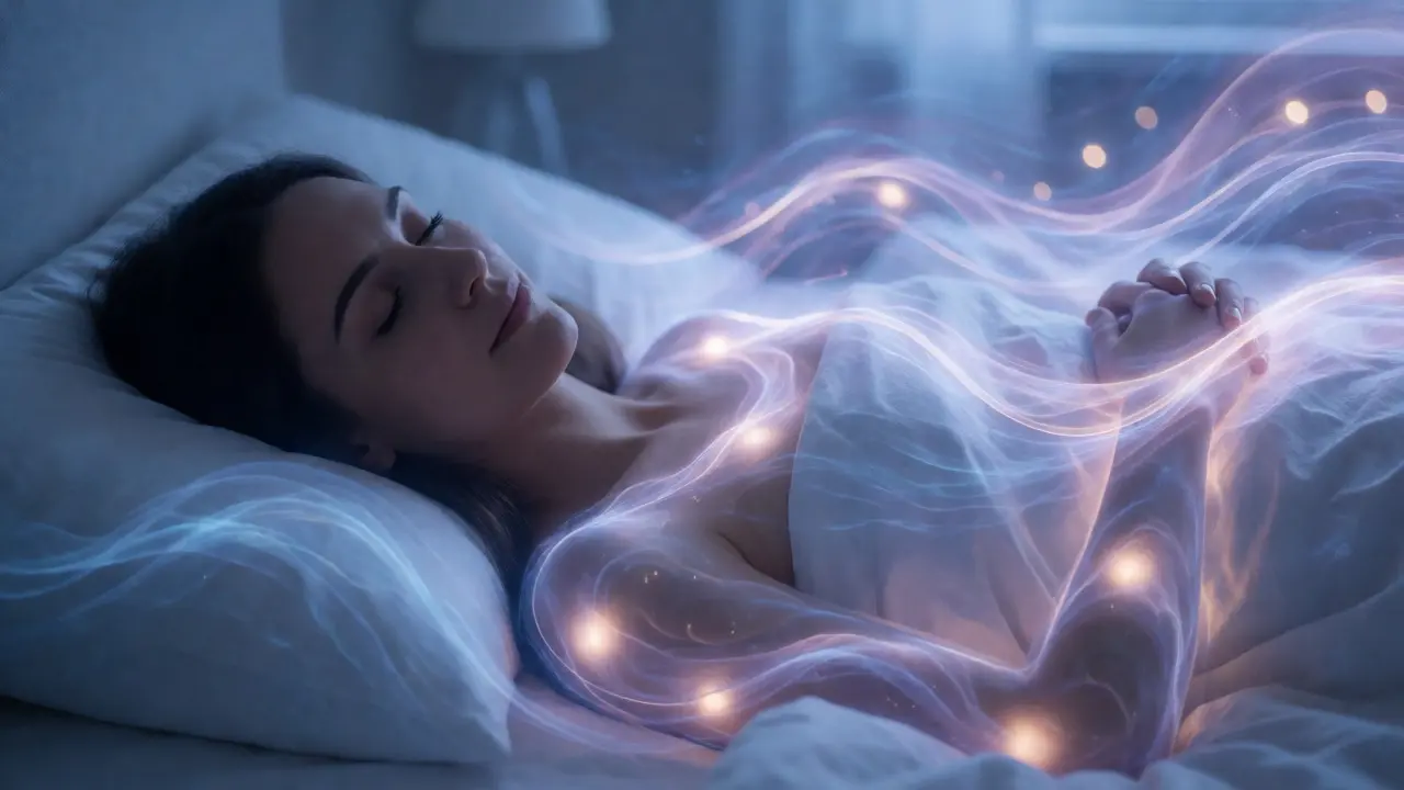 Abstract visualization of body scan meditation for sleep